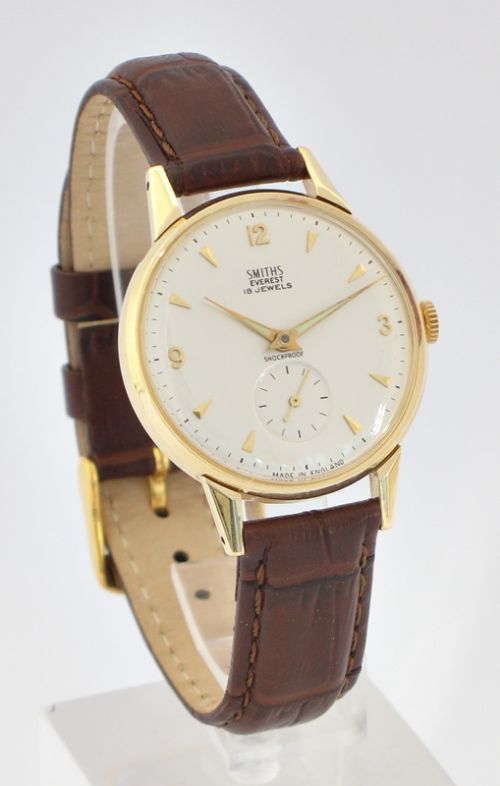 Very Rare 18 Jewel Smiths Everest Solid 9ct Gold Mens Watch with Original Box