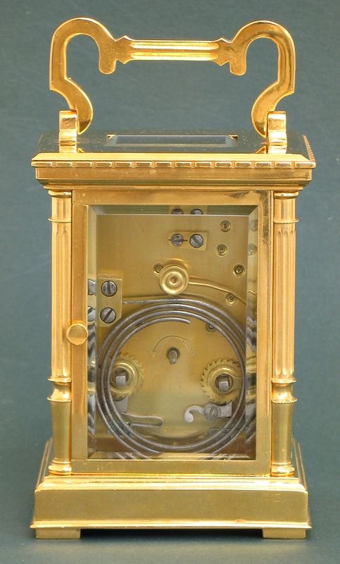 fig 3. BEAUTIFUL VICTORIAN 18CT GOLD PLATED STRIKING CARRIAGE CLOCK C1900