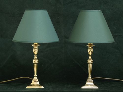 Beautiful Pair of Genuine Georgian Brass Table or Desk Lamps C1820