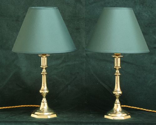 Stunning Pair of Victorian Solid Brass Table or Desk Lamps C1880
