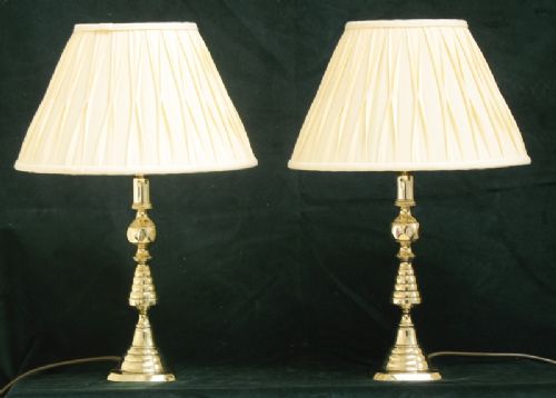 Beautiful Pair of Solid Brass Victorian Table or Desk Lamps C1890