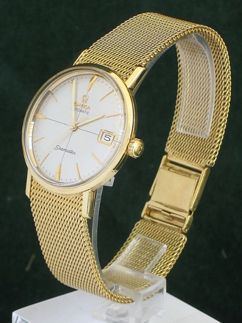 fig 1. OUTSTANDING SOLID 18ct GOLD OMEGA SEAMASTER CALENDER AUTOMATIC MENS WATCH c1960
