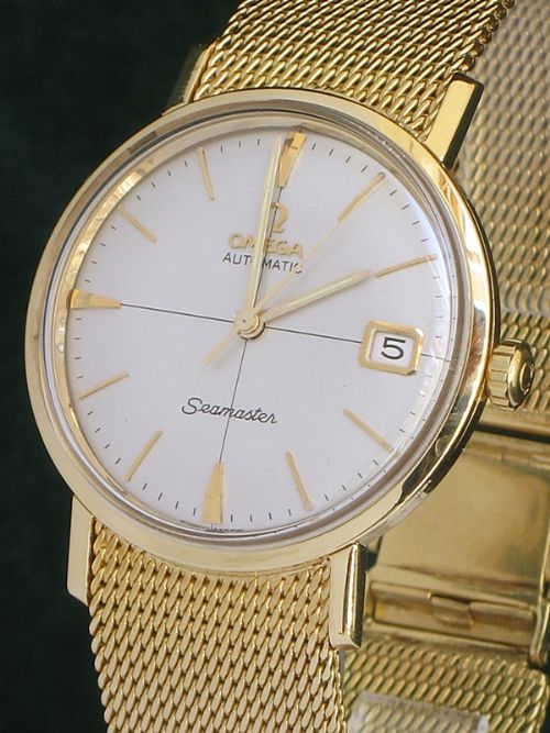 fig 3. OUTSTANDING SOLID 18ct GOLD OMEGA SEAMASTER CALENDER AUTOMATIC MENS WATCH c1960