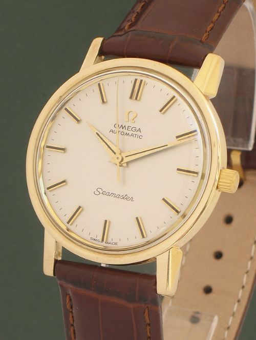 fig 1. SUPERB SOLID 9CT GOLD OMEGA SEAMASTER CAL 552 MENS WATCH 