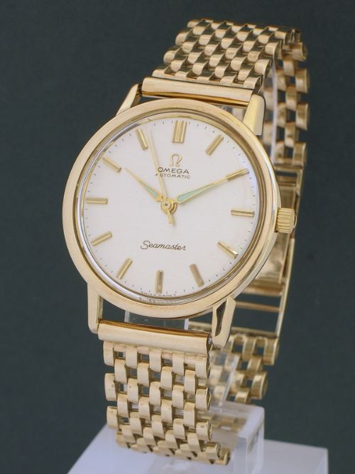 Rare Solid 9ct Gold Omega Seamaster Automatic Calibre 552 Mens Watch