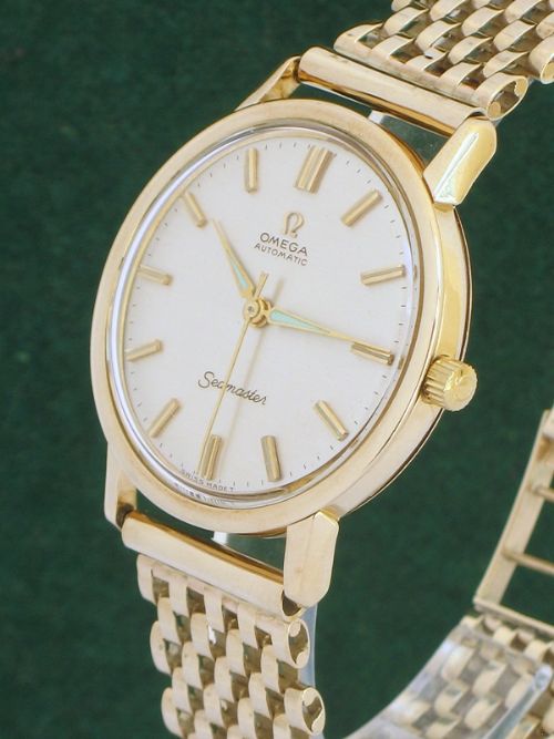 fig 4. RARE SOLID 9ct GOLD OMEGA SEAMASTER AUTOMATIC CALIBRE 552 MENS WATCH