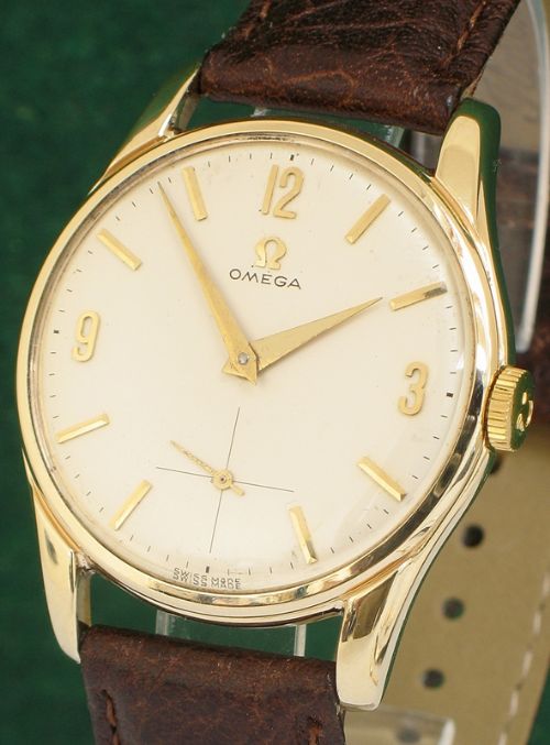 fig 1. STUNNING SOLID 9CT GOLD OMEGA CALIBRE 268 MENS WATCH C1960