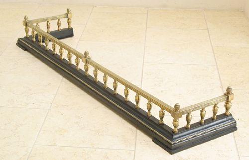 Superb Heavy Early 19th Century Brass and Cast Iron Fire Fender