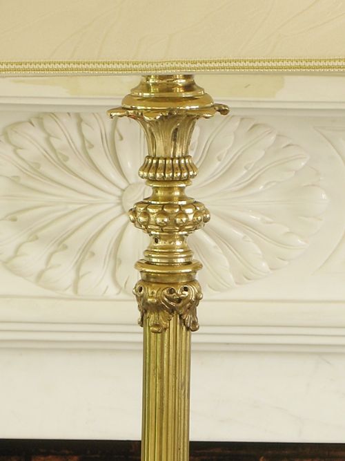 fig 4. BREATHTAKING DECORATIVE VICTORIAN SOLID BRASS STANDARD LAMP BY MESSENGER C1900