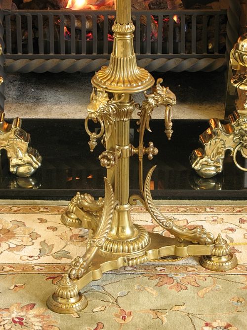 fig 5. BREATHTAKING DECORATIVE VICTORIAN SOLID BRASS STANDARD LAMP BY MESSENGER C1900