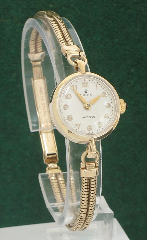 fig 1. DEVINE SOLID 9CT GOLD ROLEX PRECISION LADIES COCKTAIL WATCH
