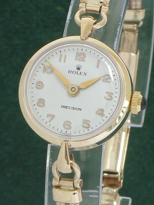 fig 2. DEVINE SOLID 9CT GOLD ROLEX PRECISION LADIES COCKTAIL WATCH