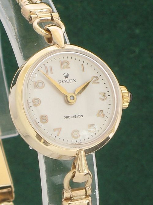 fig 3. DEVINE SOLID 9CT GOLD ROLEX PRECISION LADIES COCKTAIL WATCH