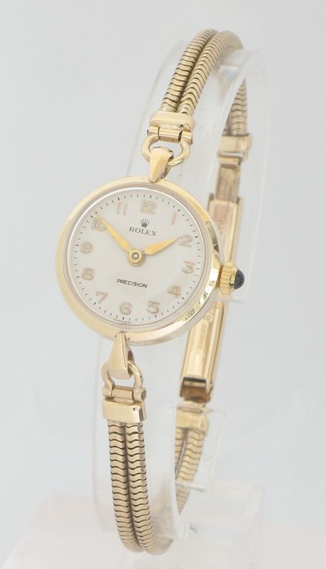 fig 5. DEVINE SOLID 9CT GOLD ROLEX PRECISION LADIES COCKTAIL WATCH