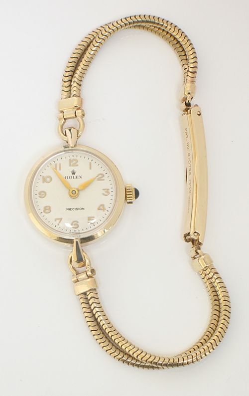 fig 7. DEVINE SOLID 9CT GOLD ROLEX PRECISION LADIES COCKTAIL WATCH