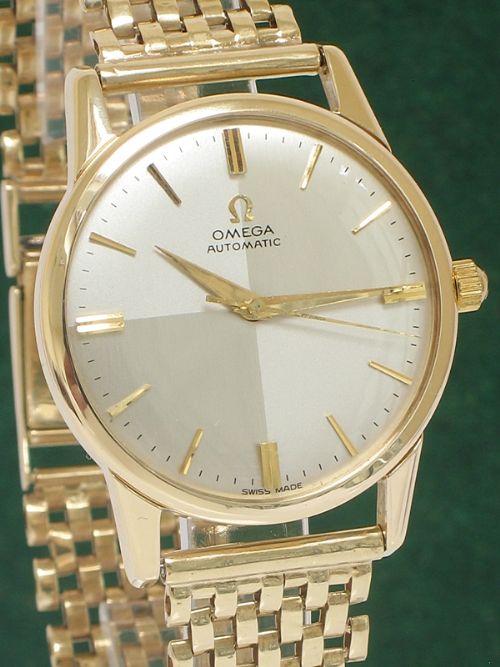 fig 1. SUPERB RARE SOLID 9CT GOLD OMEGA CALIBRE 552 AUTOMATIC MENS WATCH