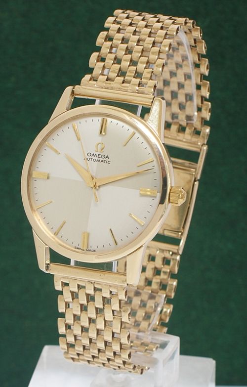 fig 3. SUPERB RARE SOLID 9CT GOLD OMEGA CALIBRE 552 AUTOMATIC MENS WATCH