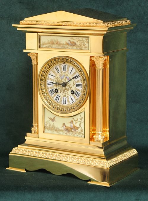 fig 2. RARE MUSEUM QUALITY GILT ORMOLU (GOLD PLATED BRONZE) MANTEL CLOCK BY ACHILLE BROCOT C1880