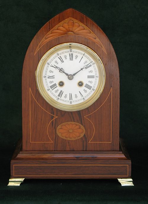 Lovely Victorian French Rosewood Mantel Clock C1890