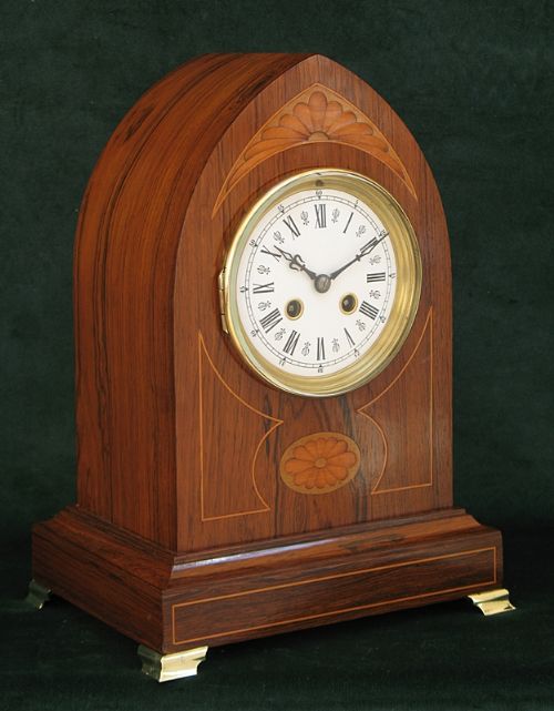 fig 1. LOVELY VICTORIAN FRENCH ROSEWOOD MANTEL CLOCK C1890
