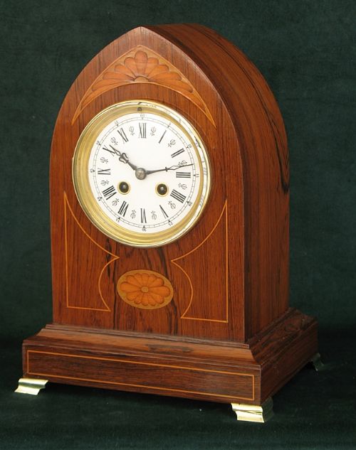 fig 2. LOVELY VICTORIAN FRENCH ROSEWOOD MANTEL CLOCK C1890