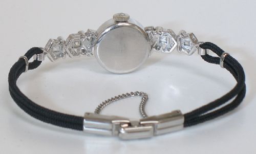 fig 5. EXQUISITE ART DECO PLATINUM AND DIAMOND GIRARD PERREGAUX LADIES COCKTAIL WATCH C1940