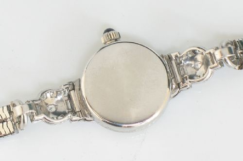 fig 6. BEAUTIFUL ART DECO PLATINUM AND DIAMOND GIRARD PERREGAUX LADIES COCKTAIL WATCH C1945