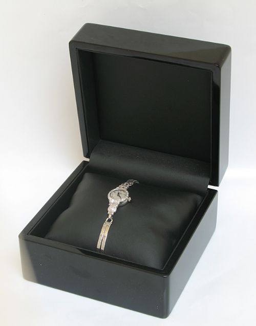 fig 9. BEAUTIFUL ART DECO PLATINUM AND DIAMOND GIRARD PERREGAUX LADIES COCKTAIL WATCH C1945
