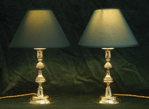 fig 3. STUNNING PAIR OF SOLID BRASS VICTORIAN DESK OR TABLE LAMPS C1880
