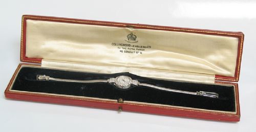 fig 8. DEVINE LONGINES ART DECO PLATINUM AND DIAMOND LADIES COCKTAIL WATCH C1957