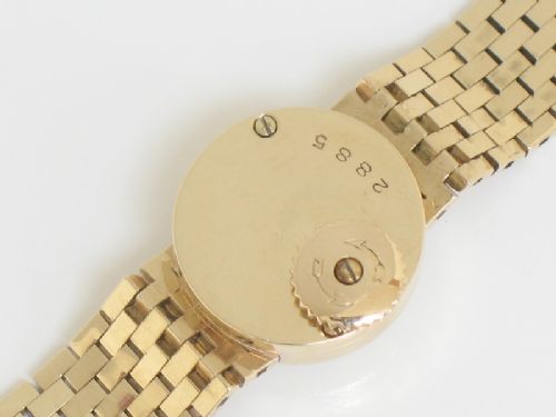fig 5. STUNNING SOLID 9CT GOLD JAEGER-LECOUNTRE BACKWIND LADIES COCKTAIL WATCH