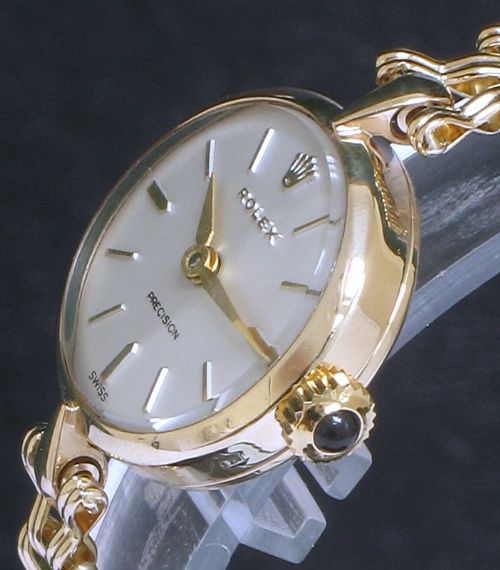 fig 2. GORGEOUS SOLID 9ct GOLD LADIES ROLEX PRECISION COCKTAIL WATCH c1957