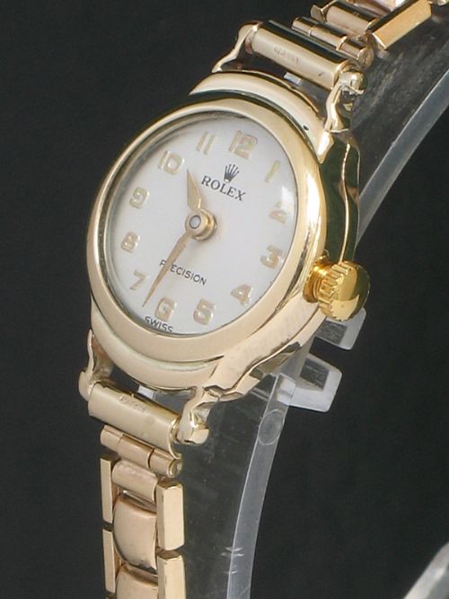 fig 1. BEAUTIFUL SOLID 9ct GOLD LADIES ROLEX PRECISION COCKTAIL WATCH c1962