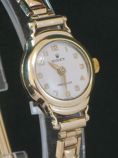 fig 2. BEAUTIFUL SOLID 9ct GOLD LADIES ROLEX PRECISION COCKTAIL WATCH c1962