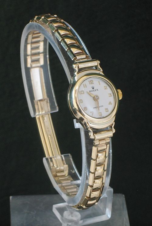fig 3. BEAUTIFUL SOLID 9ct GOLD LADIES ROLEX PRECISION COCKTAIL WATCH c1962