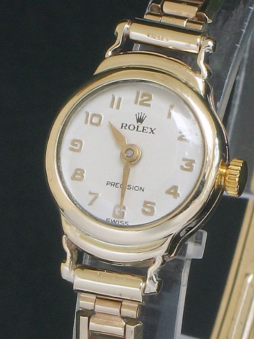 fig 5. BEAUTIFUL SOLID 9ct GOLD LADIES ROLEX PRECISION COCKTAIL WATCH c1962