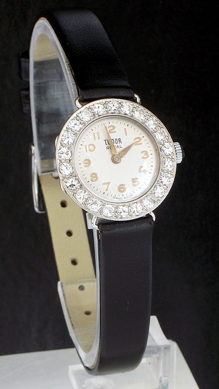 fig 1. EXQUISITE ROLEX TUDOR ROYAL ART DECO PLATINUM AND DIAMONDS LADIES COCKTAIL WATCH C1940