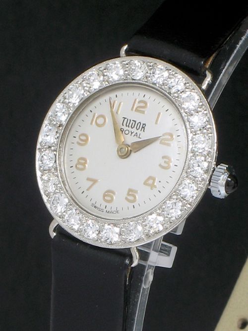 fig 3. EXQUISITE ROLEX TUDOR ROYAL ART DECO PLATINUM AND DIAMONDS LADIES COCKTAIL WATCH C1940