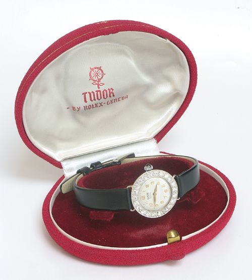 fig 11. EXQUISITE ROLEX TUDOR ROYAL ART DECO PLATINUM AND DIAMONDS LADIES COCKTAIL WATCH C1940
