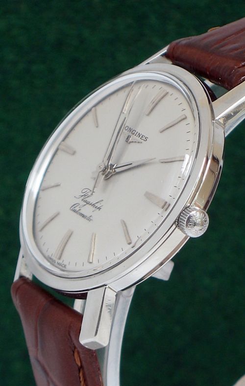 fig 3. LONGINES FLAGSHIP AUTOMATIC STAINLESS STEEL MENS WATCH C1960