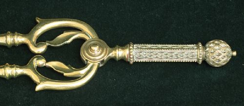 fig 3. BEAUTIFUL VICTORIAN ART NOUVEAU SOLID BRASS COMPANION SET ANDIRONS C1870