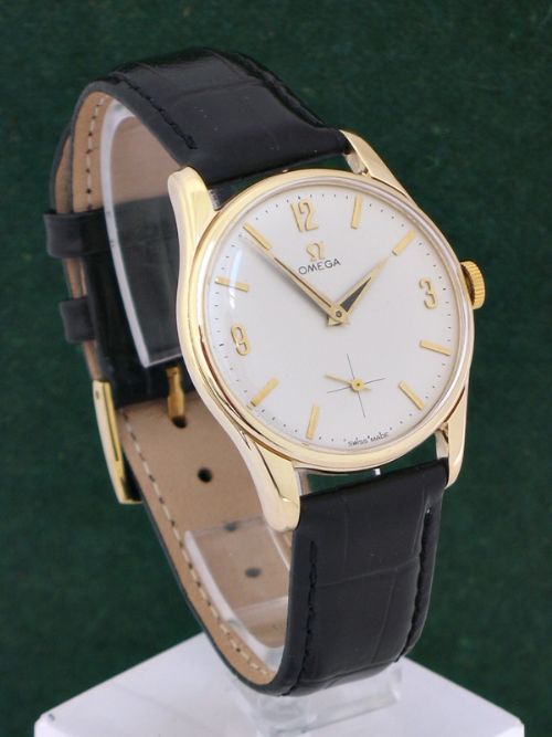 fig 1. STUNNING SOLID 9CT GOLD OMEGA CALIBRE 267 MENS WATCH