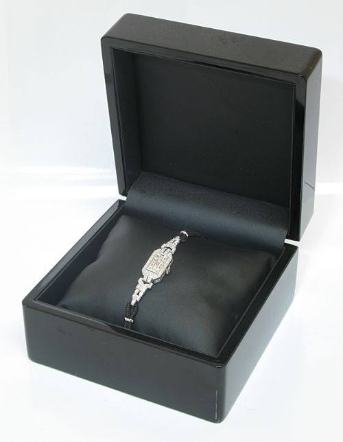 fig 8. DIVINE MOVADO ART DECO PLATINUM AND DIAMOND LADIES COCKTAIL WATCH C1930