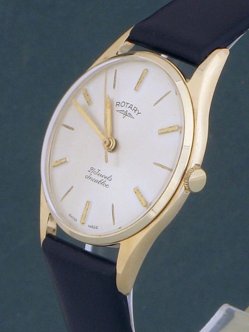 fig 4. MINT CONDITION SOLID 9CT GOLD ROTARY MENS WATCH WITH ORIGINAL BOX
