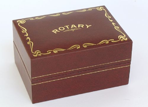 fig 8. MINT CONDITION SOLID 9CT GOLD ROTARY MENS WATCH WITH ORIGINAL BOX