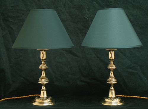Beautiful Pair of Solid Brass Desk or Table Lamps C1880