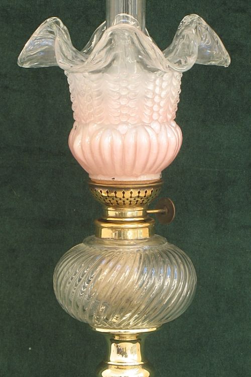 fig 1. BEAUTIFUL VICTORIAN FRENCH ART NOUVEAU SOLID BRASS PIANO OR PEG OIL LAMP C1880