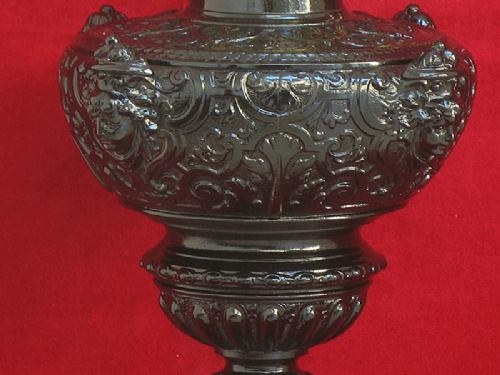 fig 2. UNUSUAL VICTORIAN ART NOUVEAU CAST IRON OIL LAMP C1890