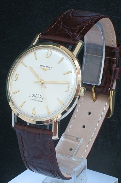 fig 2. STUNNING SOLID 9CT GOLD LONGINES FLAGSHIP AUTOMATIC MENS WATCH C1960