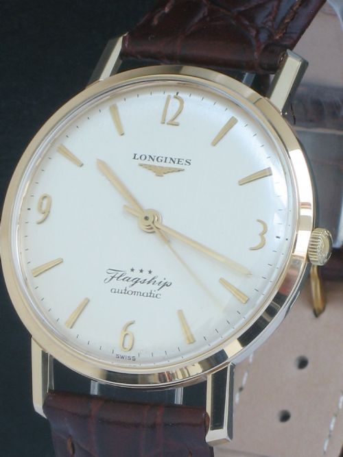 fig 3. STUNNING SOLID 9CT GOLD LONGINES FLAGSHIP AUTOMATIC MENS WATCH C1960